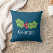 Gepersonaliseerde kerst Holly & Berries Kussen (Deken)