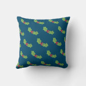 Gepersonaliseerde kerst Holly & Berries Kussen (Achterkant)