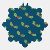 Gepersonaliseerde kerst Holly & Berries Ornament Kaart (Achterkant)