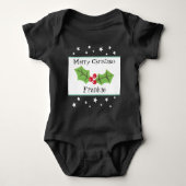 Gepersonaliseerde kerst Holly & Berries Romper (Voorkant)