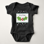 Gepersonaliseerde kerst Holly & Berries Romper (Voorkant)