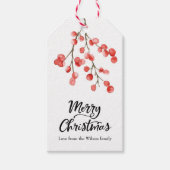 Gepersonaliseerde Kerst Holly Berry Labels Cadeaulabel (Voorkant)