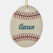 Gepersonaliseerde Kerst Honkbal Sport Ornament (Rechts)