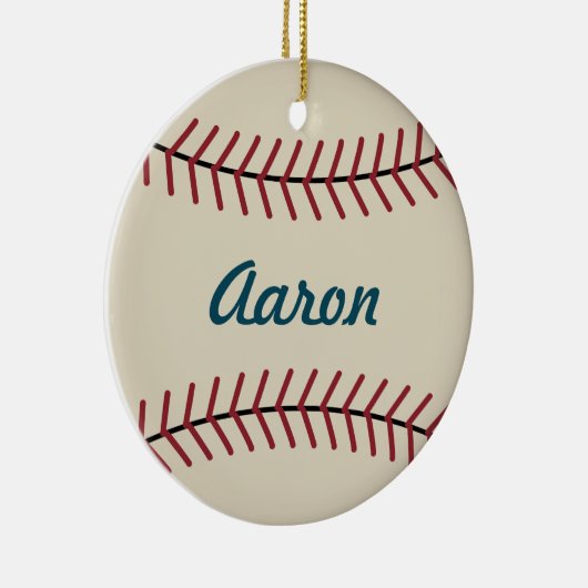 Gepersonaliseerde Kerst Honkbal Sport Ornament (Rechts)