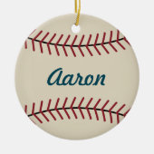 Gepersonaliseerde Kerst Honkbal Sport Ornament (Voorkant)