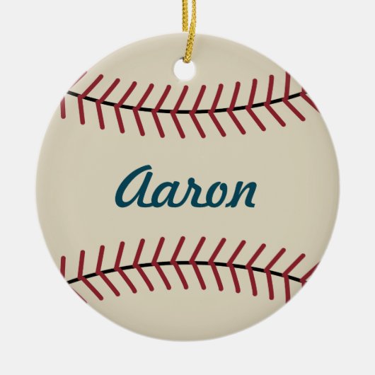 Gepersonaliseerde Kerst Honkbal Sport Ornament (Voorkant)