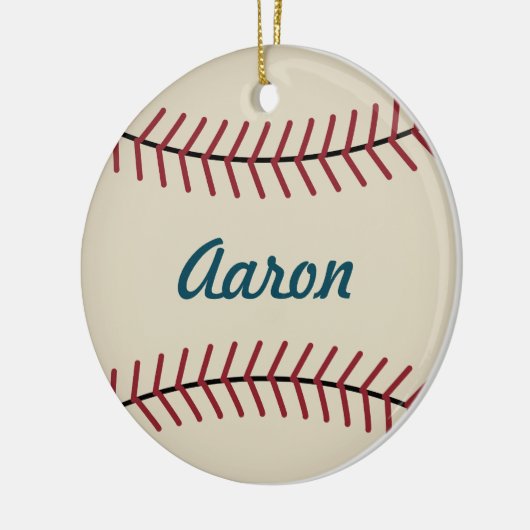 Gepersonaliseerde Kerst Honkbal Sport Ornament (Links)