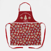 Gepersonaliseerde Kerst Hoofd Cookie Baker Custom Schort (Voorkant)