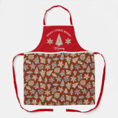 Gepersonaliseerde Kerst Hoofd Cookie Baker Custom Schort (Voorkant)