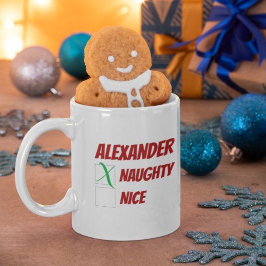 Gepersonaliseerde kerst in Naughty of Nice Koffiemok