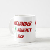 Gepersonaliseerde kerst in Naughty of Nice Koffiemok (Voorkant links)