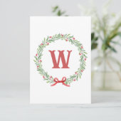 Gepersonaliseerde kerst Initiaal dank u kaarten (Staand voorkant)