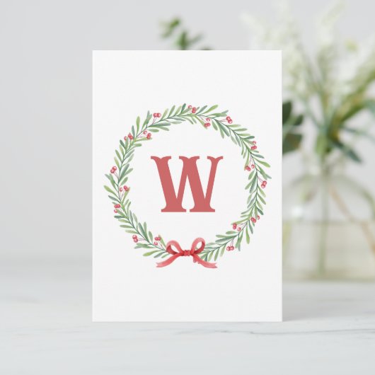 Gepersonaliseerde kerst Initiaal dank u kaarten (Staand voorkant)