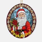 Gepersonaliseerde kerst Jingle Sleigh hele dag San Keramisch Ornament (Links)