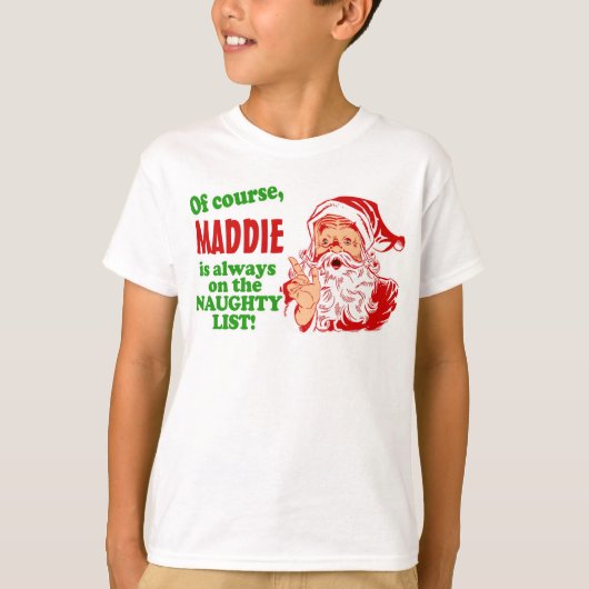Gepersonaliseerde kerst (jouw naam) t-shirt (Voorkant)