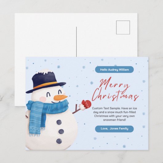 Gepersonaliseerde Kerst Kaart Briefkaart (Voorkant / Achterkant)