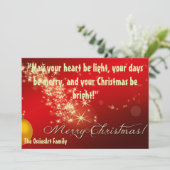 Gepersonaliseerde kerst Kaart. Naam door u vervang Feestdagenkaart (Staand voorkant)