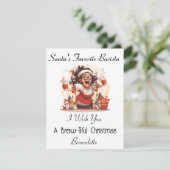 Gepersonaliseerde kerst Kaart voor een barista (Staand voorkant)