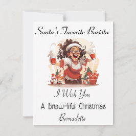 Gepersonaliseerde kerst Kaart voor een barista