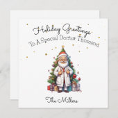 Gepersonaliseerde kerst Kaart voor een dokter (Voorkant / Achterkant)