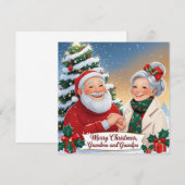 Gepersonaliseerde kerst Kaart voor grootouders. (Voorkant / Achterkant)