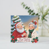 Gepersonaliseerde kerst Kaart voor grootouders. (Staand voorkant)
