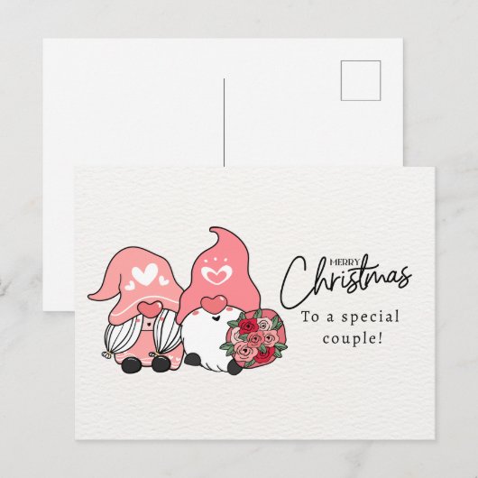 Gepersonaliseerde kerst Kaart voor koppels Grappig (Voorkant / Achterkant)