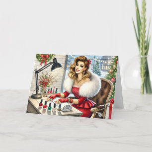Gepersonaliseerde Kerst Kaart voor Nail Salon Klan