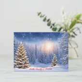 Gepersonaliseerde Kerst Kaarten Snowy Winterland (Staand voorkant)
