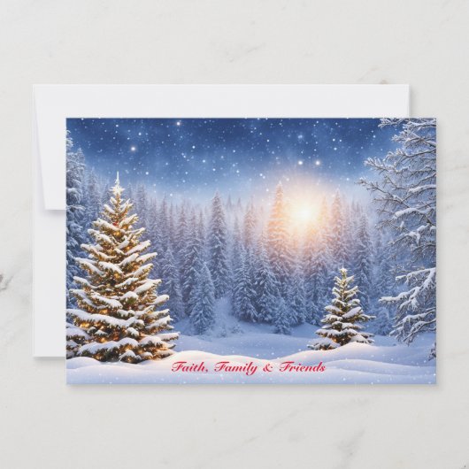 Gepersonaliseerde Kerst Kaarten Snowy Winterland (Voorkant)