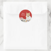 Gepersonaliseerde kerst kat Stickers (Tas)