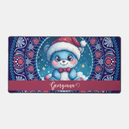 Gepersonaliseerde Kerst Kawaii Beer Dot Mandala Bureaumat