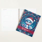 Gepersonaliseerde Kerst Kawaii Beer Dot Mandala Planner (Display)