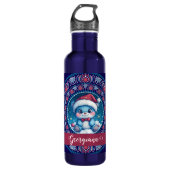 Gepersonaliseerde Kerst Kawaii Beer Dot Mandala Waterfles (Voorkant)
