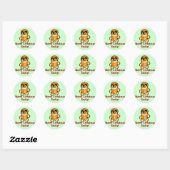 Gepersonaliseerde kerst kawaii Gingerbread Man Ronde Sticker (Vel)