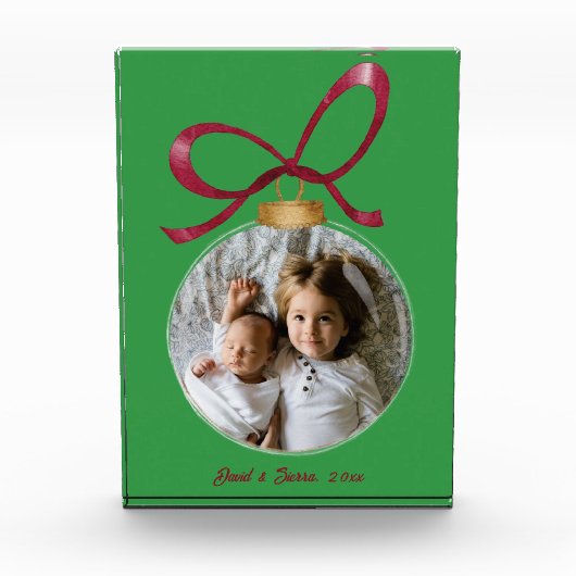 Gepersonaliseerde kerst Keepsake Fotoblokken (Voorkant)