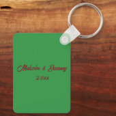 Gepersonaliseerde kerst Keepsake met foto & tekst Sleutelhanger (Achterkant)