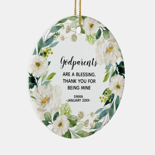 Gepersonaliseerde kerst-kerstversiering keramisch ornament (Rechts)