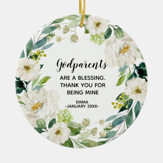 Gepersonaliseerde kerst-kerstversiering keramisch ornament (Voorkant)