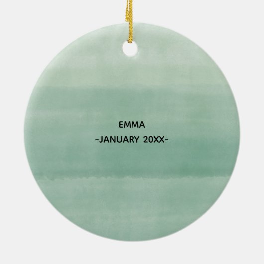 Gepersonaliseerde kerst-kerstversiering keramisch ornament (Achterkant)