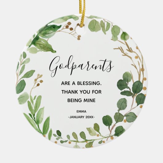 Gepersonaliseerde kerst-kerstversiering keramisch ornament (Voorkant)