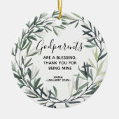 Gepersonaliseerde kerst-kerstversiering keramisch ornament (Voorkant)