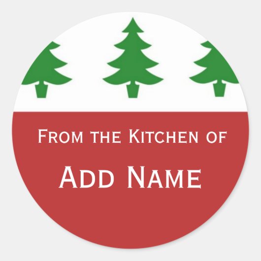 Gepersonaliseerde Kerst Keuken Gift Sticker (Voorkant)