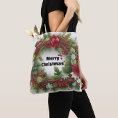 Gepersonaliseerde Kerst Krans Canvas tas (Dichtbij)