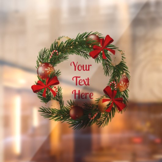Gepersonaliseerde kerst krans Sticker voor raam (Vel 2)