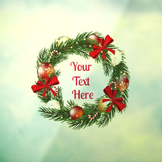 Gepersonaliseerde kerst krans Sticker voor raam (Vel 3)