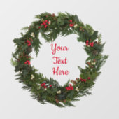Gepersonaliseerde kerst krans venster Sticker (Vel)