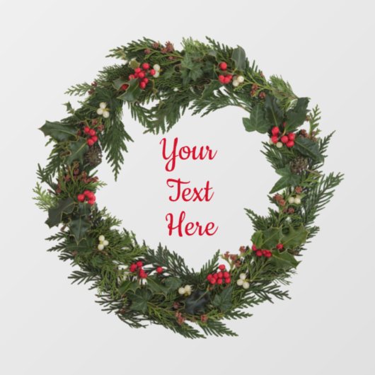 Gepersonaliseerde kerst krans venster Sticker (Vel)