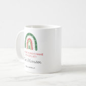 Gepersonaliseerde Kerst Leraren Rainbow Nice List Koffiemok (Voorkant links)
