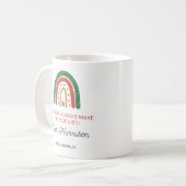 Gepersonaliseerde Kerst Leraren Rainbow Nice List Koffiemok (Voorkant links)